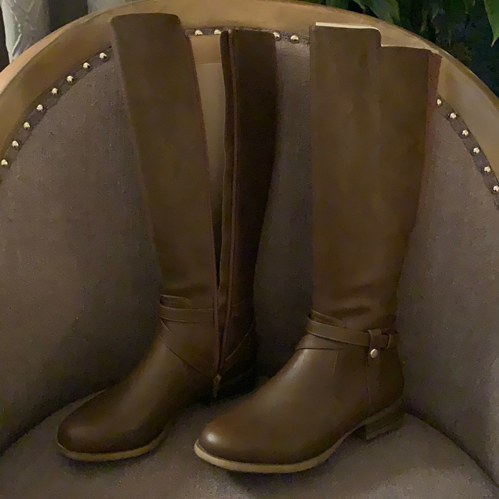 Brown riding boots